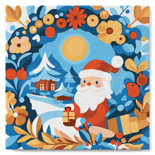 Laden Sie das Bild in den Galerie-Viewer, Mini Malen nach Zahlen mit Rahmen - Kranz und Weihnachtsmann