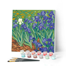 Laden Sie das Bild in den Galerie-Viewer, Malen nach Zahlen Figured'Art – Mini Malen nach Zahlen mit Rahmen - Van Gogh - Iris