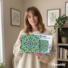 Laden Sie das Bild in den Galerie-Viewer, Mini Malen nach Zahlen mit Rahmen - Pfauen-Mandala