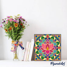 Laden Sie das Bild in den Galerie-Viewer, Mini Malen nach Zahlen mit Rahmen - Lotus-Mandala