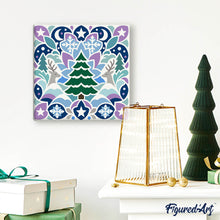 Laden Sie das Bild in den Galerie-Viewer, Mini Malen nach Zahlen mit Rahmen - Weihnachts-Mandala