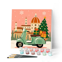 Laden Sie das Bild in den Galerie-Viewer, Malen nach Zahlen Figured'Art – Mini Malen nach Zahlen mit Rahmen - Weihnachten in Florenz