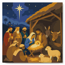 Laden Sie das Bild in den Galerie-Viewer, Mini Malen nach Zahlen mit Rahmen - Weihnachtskrippe