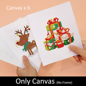 Mini Diamond Painting 15x20 cm (6 Stück) - Festliches Weihnachten