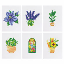 Laden Sie das Bild in den Galerie-Viewer, Mini Diamond Painting 15x20 cm (6 Stück) - Flora und Getopft