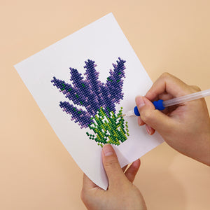 Mini Diamond Painting 15x20 cm (6 Stück) - Flora und Getopft