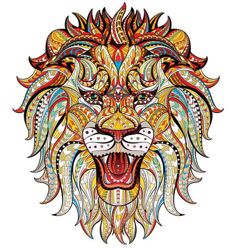 2D Holzpuzzle – Zorniger Löwe