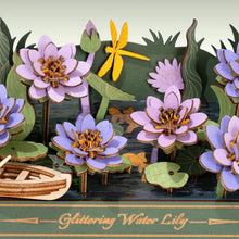 Laden Sie das Bild in den Galerie-Viewer, 3D Puzzle - Glitzernde Seerose