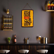 Laden Sie das Bild in den Galerie-Viewer, Malen nach Zahlen Metallposter - Kaltes Bier Gelb