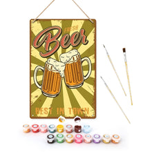 Laden Sie das Bild in den Galerie-Viewer, Malen nach Zahlen Metallposter - Frisches Bier Zwei Krüge Figured'Art