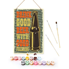 Laden Sie das Bild in den Galerie-Viewer, Malen nach Zahlen Metallposter - Gutes Bier mit guten Freunden Figured'Art