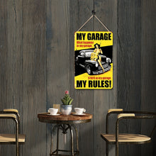 Laden Sie das Bild in den Galerie-Viewer, Malen nach Zahlen Metallposter - Meine Garage, meine Regeln