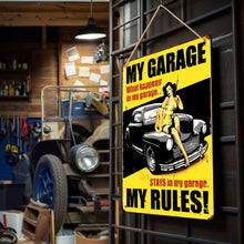 Laden Sie das Bild in den Galerie-Viewer, Malen nach Zahlen Metallposter - Meine Garage, meine Regeln