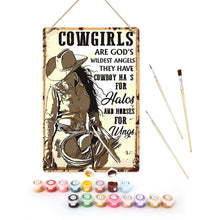 Laden Sie das Bild in den Galerie-Viewer, Malen nach Zahlen Metallposter - Cowgirls Figured'Art