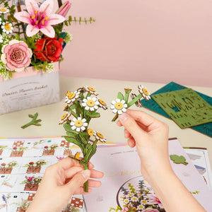 3D Puzzle - Blumenkorb aus Holz