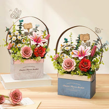 Laden Sie das Bild in den Galerie-Viewer, 3D Puzzle - Blumenkorb aus Holz
