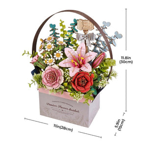 3D Puzzle - Blumenkorb aus Holz