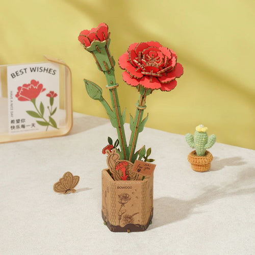 3D Puzzle - Rote Nelke