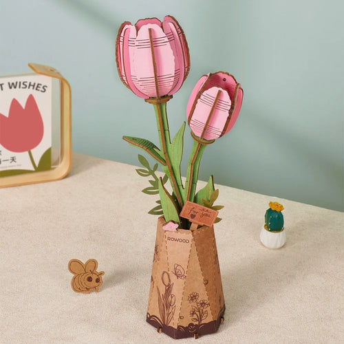 3D Puzzle - Rosa Tulpe