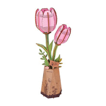 Laden Sie das Bild in den Galerie-Viewer, 3D Puzzle - Rosa Tulpe
