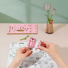 Laden Sie das Bild in den Galerie-Viewer, 3D Puzzle - Rosa Tulpe
