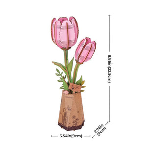 3D Puzzle - Rosa Tulpe