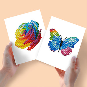 Mini Diamond Painting 15x20 cm (2 Stück) - Weihnachtsgeschenke und bunte Silhouette