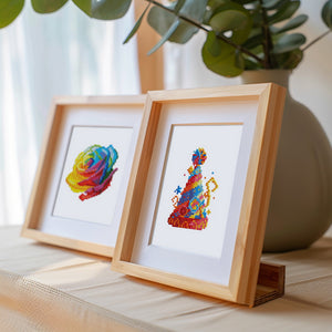 Mini Diamond Painting 15x20 cm (2 Stück) - Weihnachtsgeschenke und bunte Silhouette