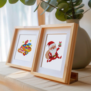 Mini Diamond Painting 15x20 cm (2 Stück) - Tomatensaft und Weihnachtsmann