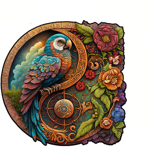 2D Holzpuzzle – Wilder Papagei