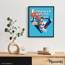 Laden Sie das Bild in den Galerie-Viewer, Superman &amp; Krypto mit Skyline 1