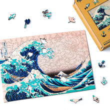 Laden Sie das Bild in den Galerie-Viewer, Holzpuzzle Erwachsene - Die große Welle vor Kanagawa von Hokusai