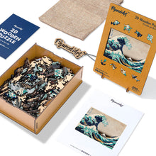 Laden Sie das Bild in den Galerie-Viewer, Holzpuzzle Erwachsene - Die große Welle vor Kanagawa von Hokusai