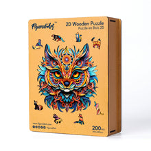Laden Sie das Bild in den Galerie-Viewer, Holzpuzzle Erwachsene - Lebendiges Katzen-Mandala