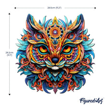 Laden Sie das Bild in den Galerie-Viewer, Holzpuzzle Erwachsene - Lebendiges Katzen-Mandala