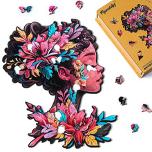 Laden Sie das Bild in den Galerie-Viewer, Holzpuzzle Erwachsene - Blumenfrauenporträt