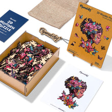 Laden Sie das Bild in den Galerie-Viewer, Holzpuzzle Erwachsene - Blumenfrauenporträt