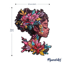 Laden Sie das Bild in den Galerie-Viewer, Holzpuzzle Erwachsene - Blumenfrauenporträt