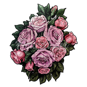 Holzpuzzle Erwachsene - Rosa Rosenstrauß