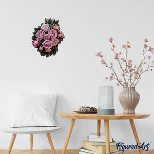 Holzpuzzle Erwachsene - Rosa Rosenstrauß