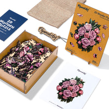Laden Sie das Bild in den Galerie-Viewer, Holzpuzzle Erwachsene - Rosa Rosenstrauß