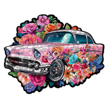 Laden Sie das Bild in den Galerie-Viewer, Holzpuzzle Erwachsene - Ausgang: Vintage-Blumenauto