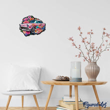 Laden Sie das Bild in den Galerie-Viewer, Holzpuzzle Erwachsene - Ausgang: Vintage-Blumenauto