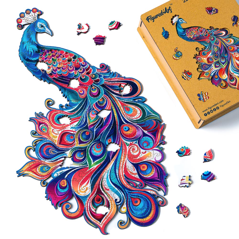 Holzpuzzle Erwachsene - Pfau