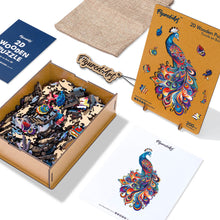 Laden Sie das Bild in den Galerie-Viewer, Holzpuzzle Erwachsene - Pfau