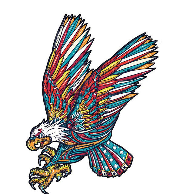 2D Holzpuzzle – Bunter Adler