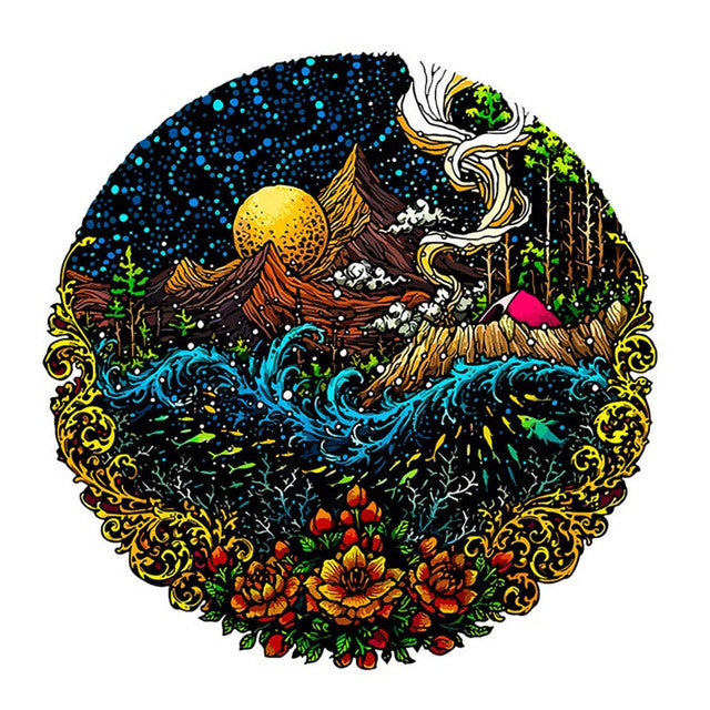 2D Holzpuzzle – Nacht Himmel