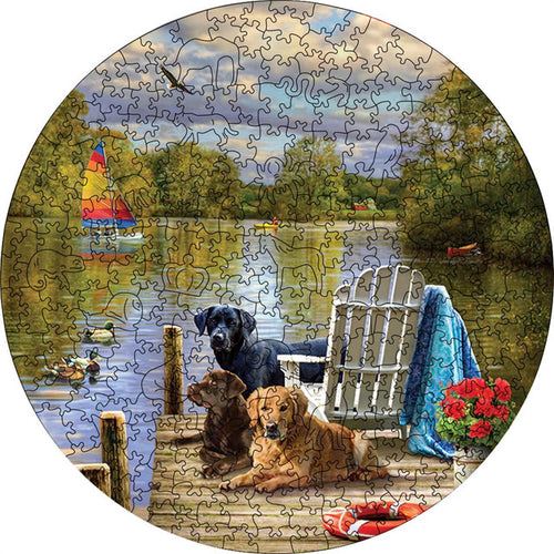 2D Holzpuzzle – Hunde am See