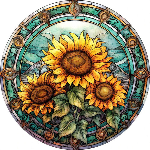 2D Holzpuzzle – Sonnenblumen