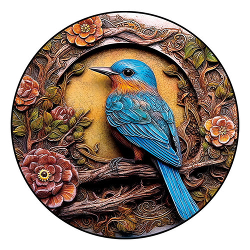 2D Holzpuzzle – Blauvogel